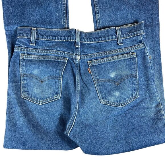 Vintage 1970’s Levi’s Orange Tab Bootcut Distressed Men’s Denim Jeans - Picture 5 of 12